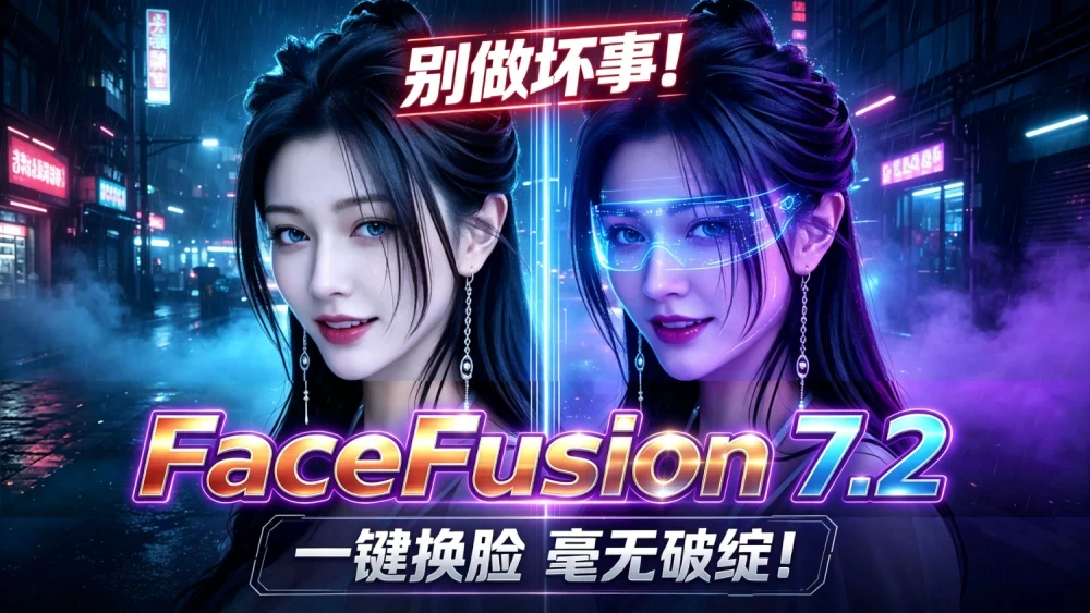 FaceFusion V8.6离线完整AI换脸懒人包 内置全套模型+图片视频换脸+本地运行